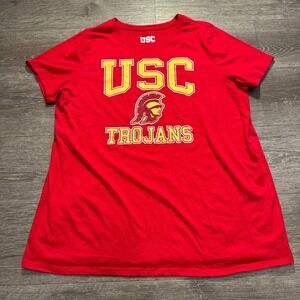 USC Trojans Shirt Womens 2XL Red NCAA Football‎ Short Sleeve Crewneck Tee